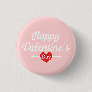 Happy Valentine's Day Heart Button