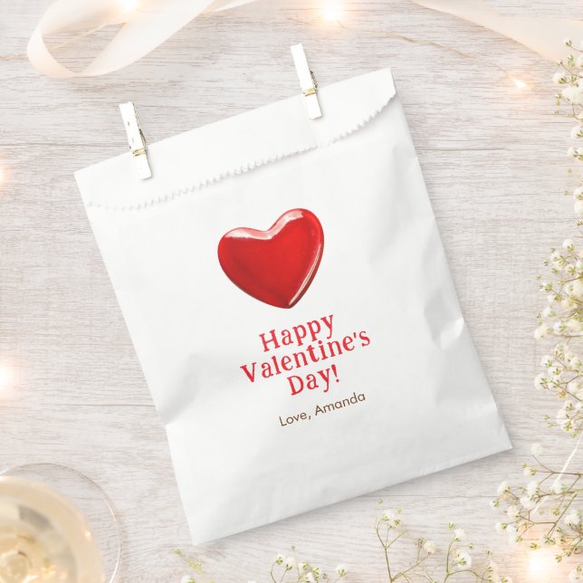 Happy Valentine's Day heart candy sweet treat Favor Bag (Clipped)