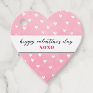 Happy Valentine's Day Heart Favor Tags
