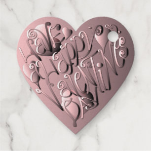 "Happy Valentine's Day" Heart Foil Favor Tags