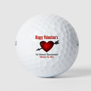 Happy Valentines Day Heart Golf Tournament Golf Balls