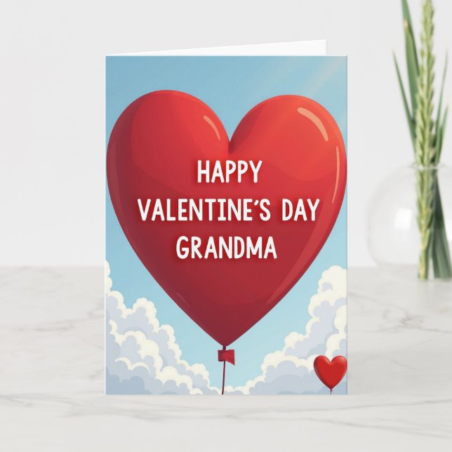 Happy Valentines Day Heart Grandma Card (Front)