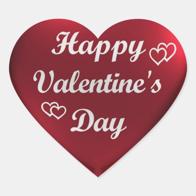 Happy Valentine's Day Heart Heart Sticker (Front)