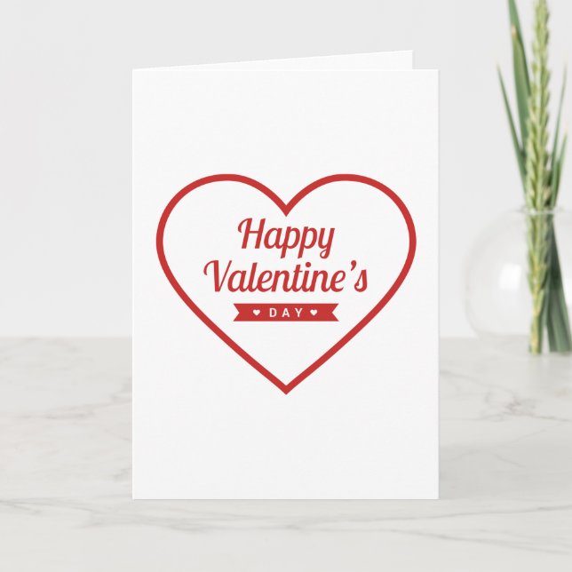 Happy Valentine's Day Heart Holiday Card (Front)