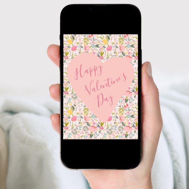 Happy Valentines Day heart Holiday Card (Front Digital)