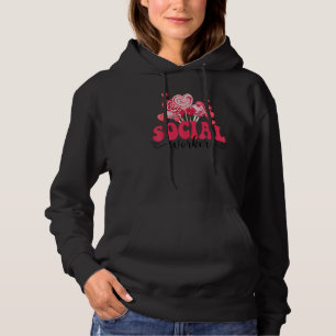 Happy Valentines Day Heart Lollipop Funny Social W Hoodie