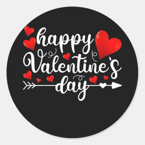 Happy Valentines Day Heart Love Cute Valentine Classic Round Sticker
