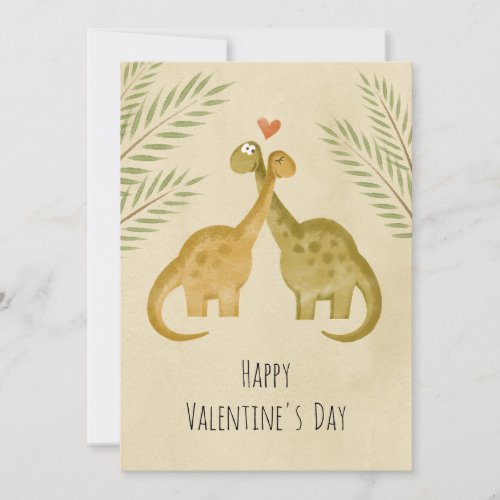 Happy Valentines Day Heart Love Dinosaurs Holiday Card