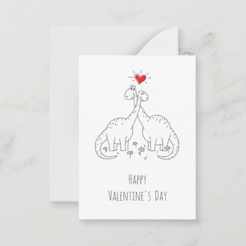 Happy Valentines Day Heart Love Dinosaurs Note Card