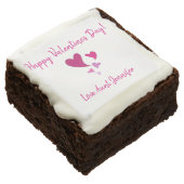 Happy Valentine's Day Heart Love Hearts Brownie (Angled)