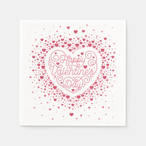 Happy Valentines Day Heart Party Paper Napkins