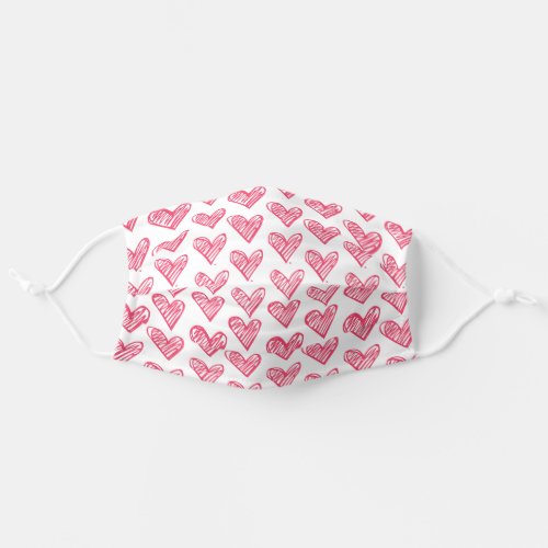 HAPPY VALENTINES DAY Heart Pattern Adult Cloth Face Mask
