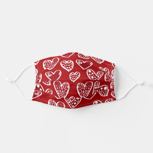 HAPPY VALENTINES DAY Heart Pattern Adult Cloth Face Mask