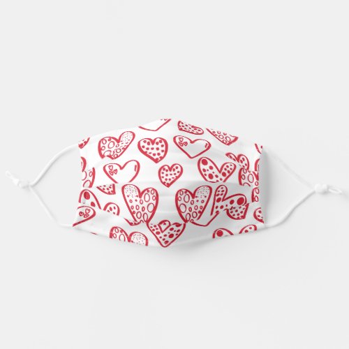 HAPPY VALENTINES DAY Heart Pattern Adult Cloth Face Mask