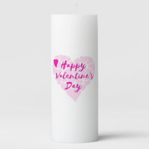 "HAPPY VALENTINE'S DAY" HEART PILLAR CANDLE