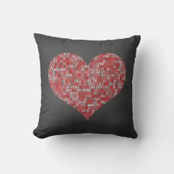 Happy Valentines Day Heart Pillow by valentines_store at Zazzle