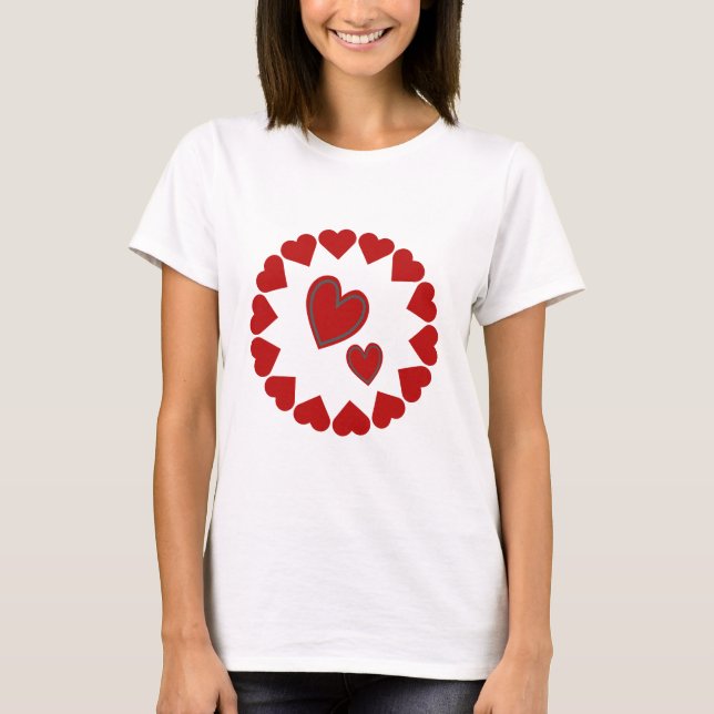 Happy Valentine's Day Heart  Red  T-Shirt (Front)