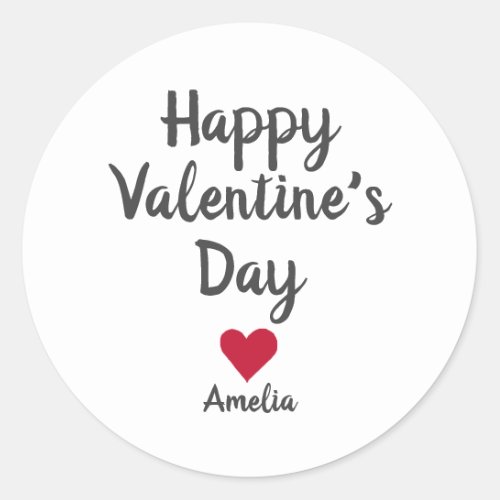 Happy Valentines Day Heart Script Stickers