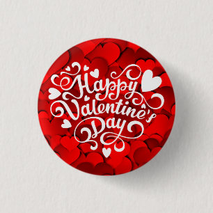 Happy Valentine's Day Heart Shape-23803 Button