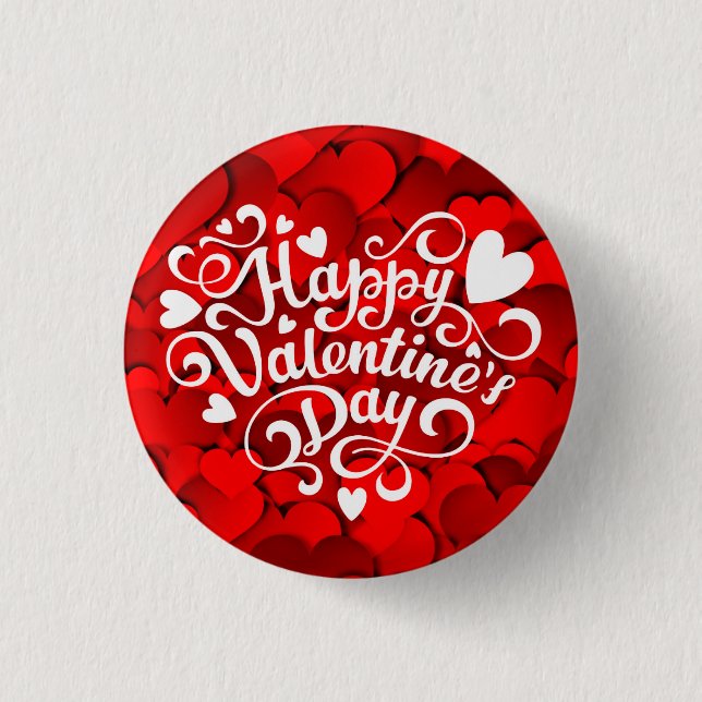 Happy Valentine's Day Heart Shape-23803 Button (Front)