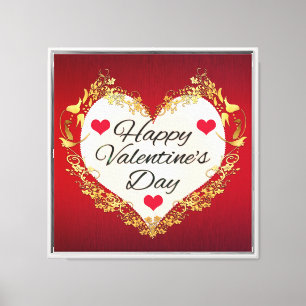 Happy Valentine's Day Heart Shape-47949 Canvas Print