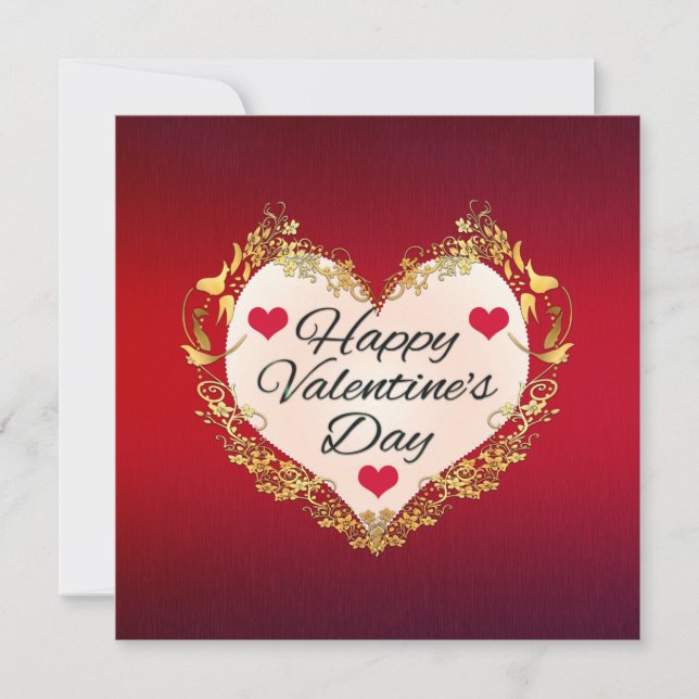 Happy Valentine's Day Heart Shape-47949 Note Card (Front)