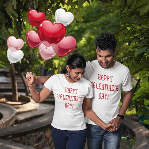 Happy Valentines Day Heart Shaped Font Unisex T_Shirt