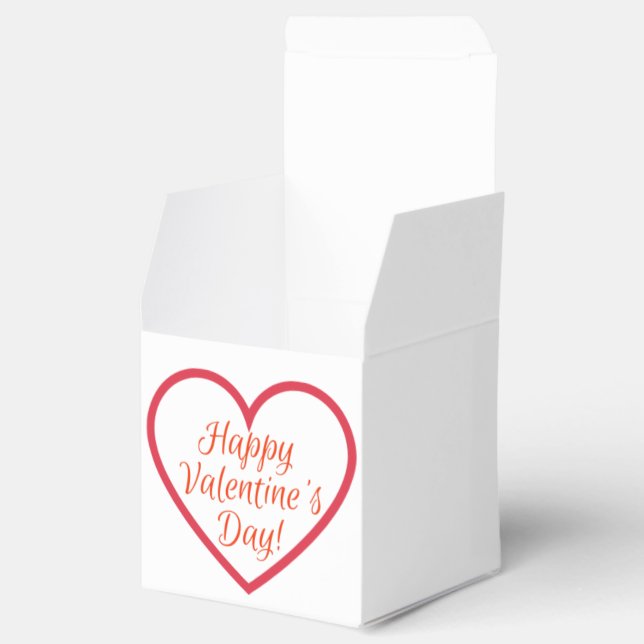 Happy Valentines Day Heart Shaped Logo Favor Boxes (Opened)