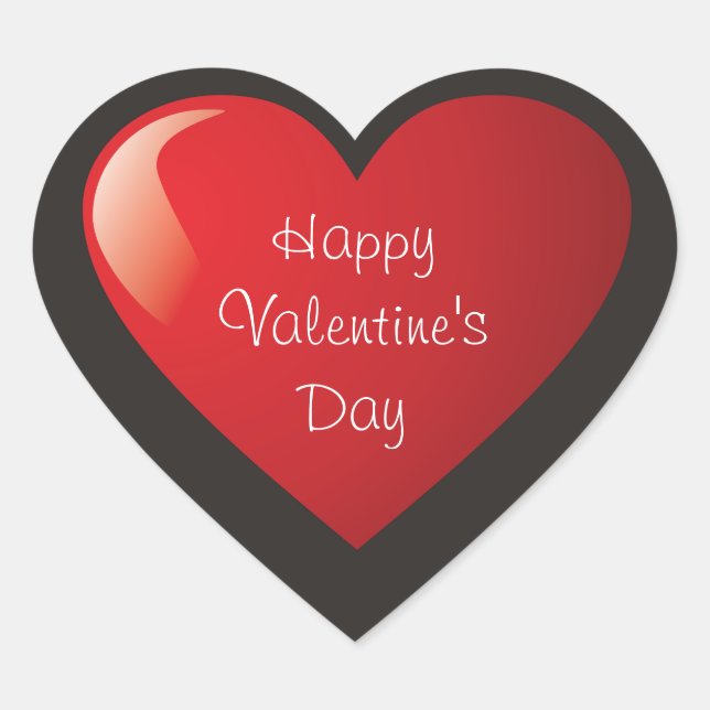 Happy Valentine's Day Heart Sticker (Front)
