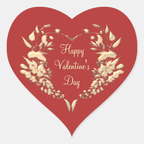 Happy Valentines Day Heart Sticker