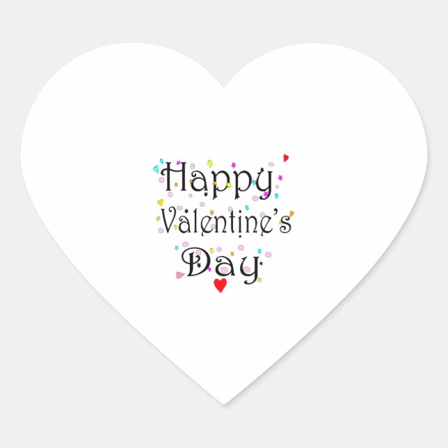 Happy Valentine's Day Heart Sticker (Front)