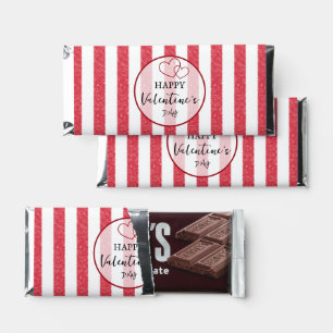 Happy Valentine's Day Heart Stripes Hershey Bar Favors