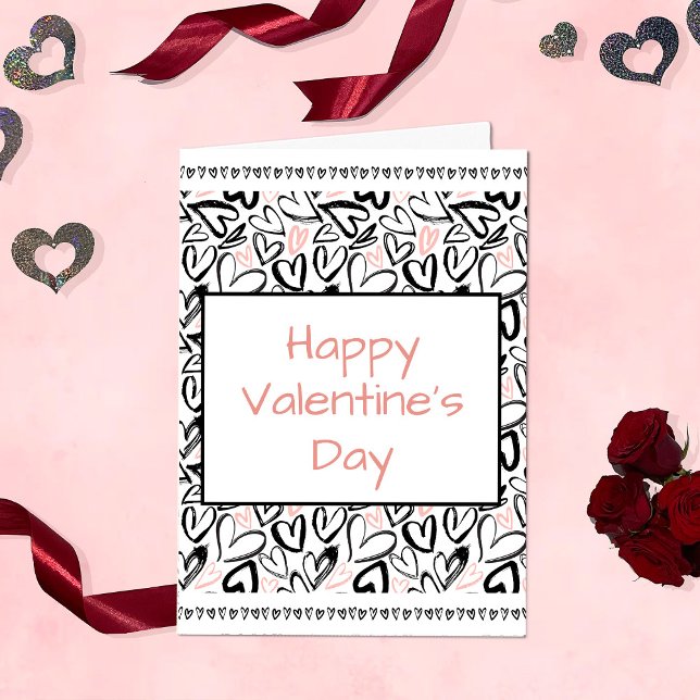 Happy Valentine's Day heart tattoo calligraphy Card (Creator Uploaded)