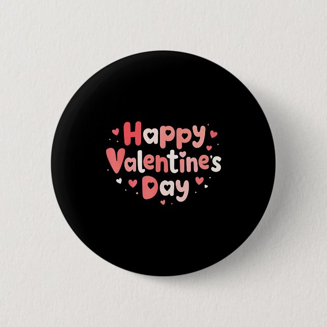 Happy Valentines Day Heart Teacher Funny Matching  Button (Front)