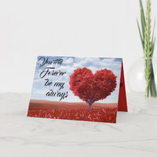 Happy Valentines day heart tree card for your love