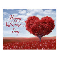 Happy Valentine's Day Heart Tree Postcard