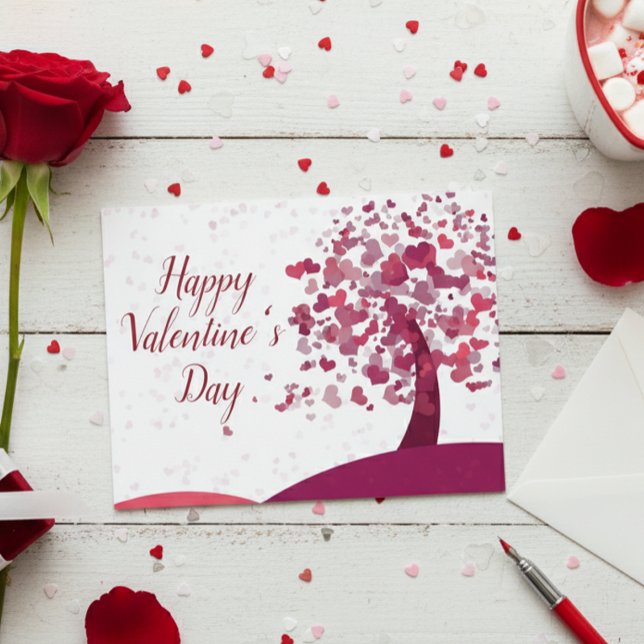 Happy Valentine's Day Heart Tree Postcard (Creator Uploaded)