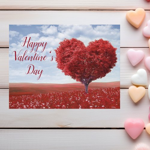 Happy Valentines Day Heart Tree Postcard