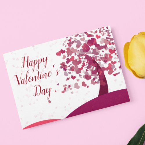 Happy Valentines Day Heart Tree Postcard