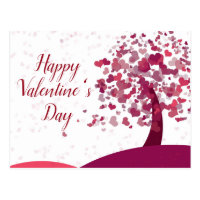 Happy Valentine's Day Heart Tree Postcard