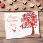 Happy Valentine's Day Heart Tree Red Postcard