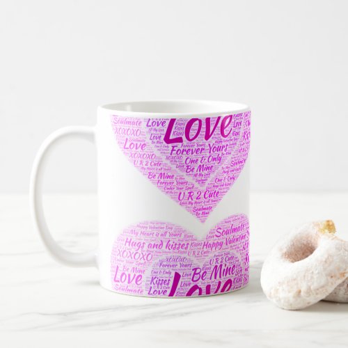 Happy Valentines Day _ Heart Word Cloud Valentine Coffee Mug