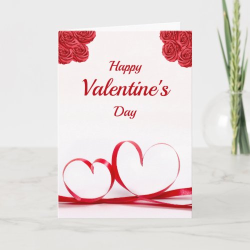 Happy Valentines Day Heartfelt Wishes Foldable Card