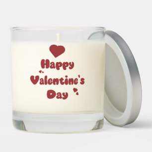 Happy Valentine's Day Hearts Cute Scented Candle