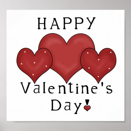 Happy Valentines Day Hearts D7 PrintSign Poster
