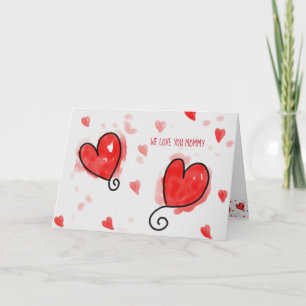 Happy Valentines Day Hearts From Twins To Mom Holiday Card
