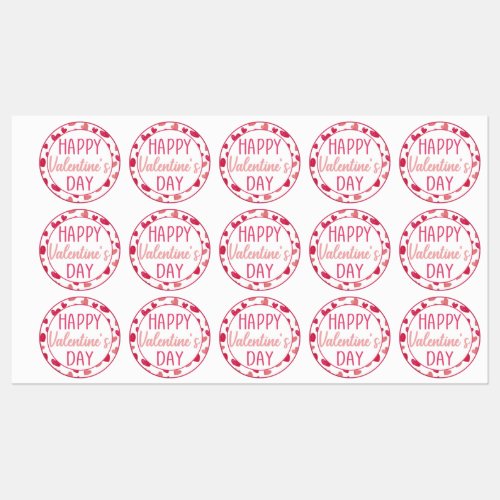 Happy Valentines Day hearts gift or cookie Labels