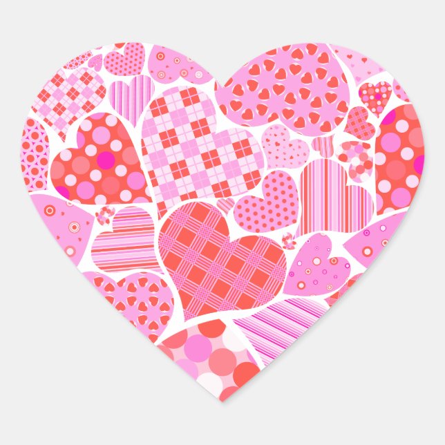 Happy Valentine's Day Hearts Heart Sticker (Front)
