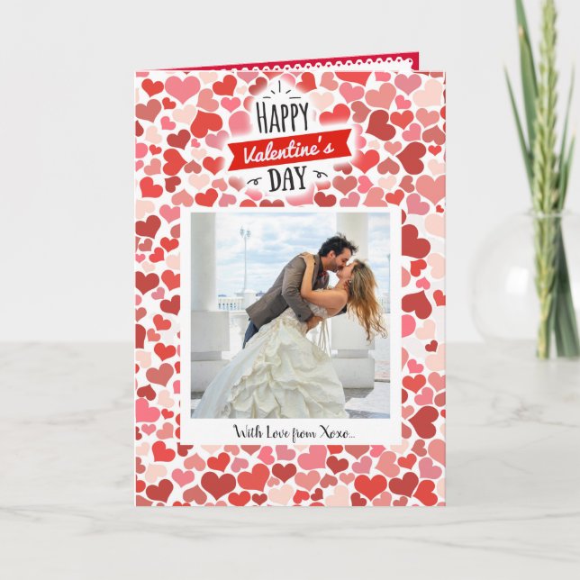 Happy Valentine's Day Hearts Holiday Card (Front)