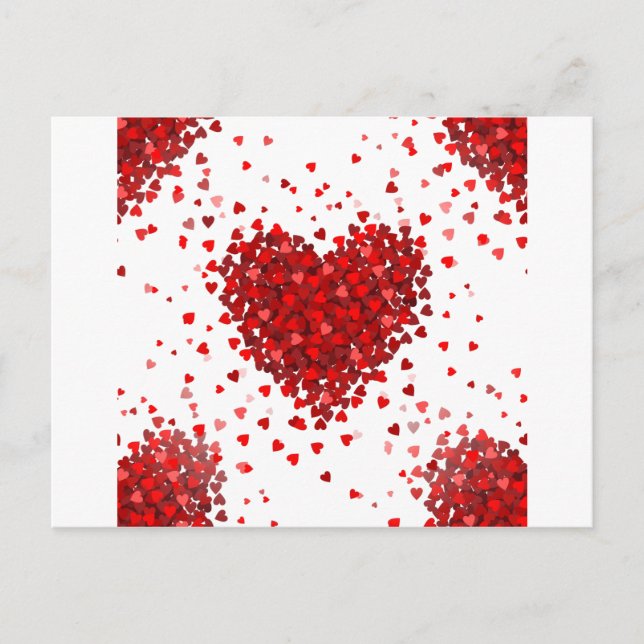 happy valentines day hearts holiday postcard (Front)